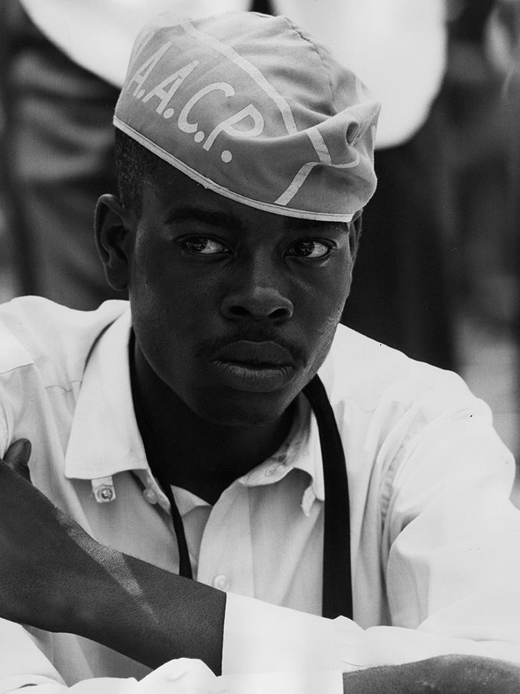 Civil RightsÂ MarchÂ onÂ Washington-D.C. Man Wearing AACP Hat