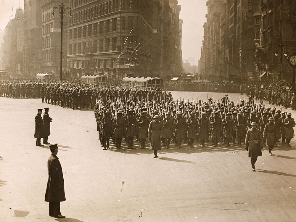 WWI Parade of Returned Fighters of the famous 369th Colored Infantry New York City