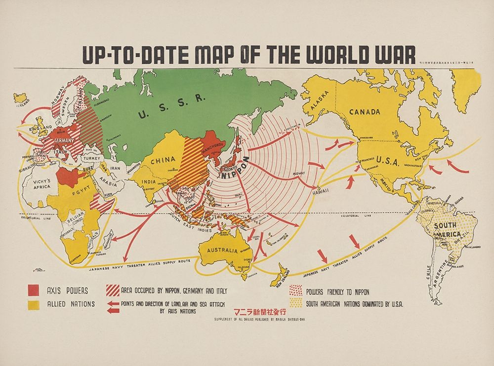Up To Date map of the world war 1942