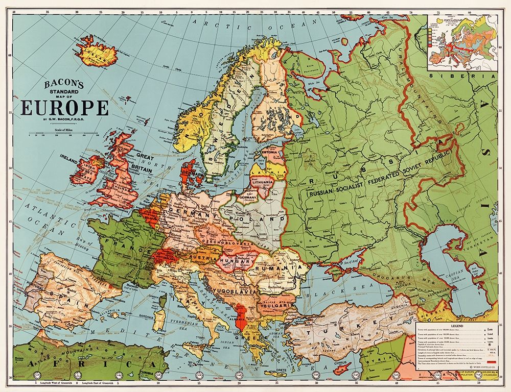 Bacons standard map of Europe