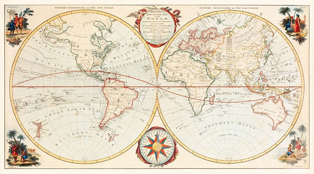 Bowless New Pocket Map of the World