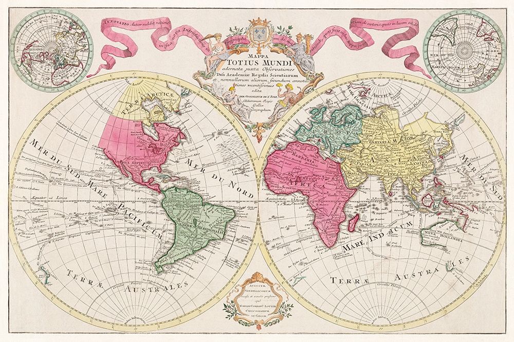 Mappa totius mundi adornata juxta observationes 1682