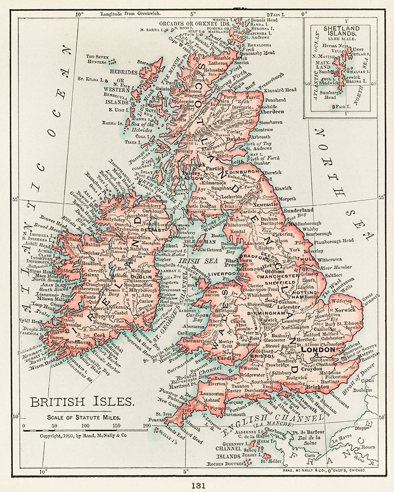 A cartographic map of the British Isles