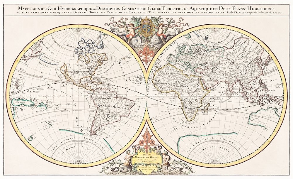 General description of the terrestrial and aquatic globe in two hemispherical planes 1691