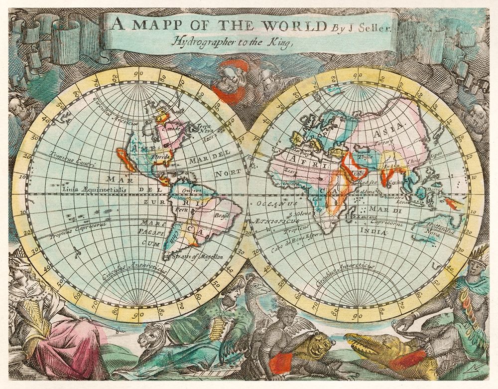 A mapp of the world 1682