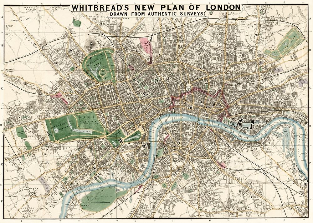 Whitbreads new plan of London drawn from authentic survey 1853