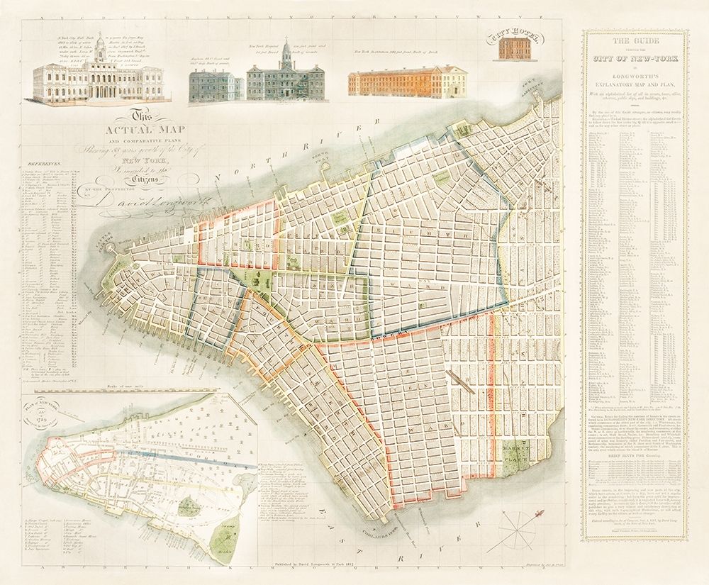 The City of New York Longworths Explanatory Map and Plan 1817
