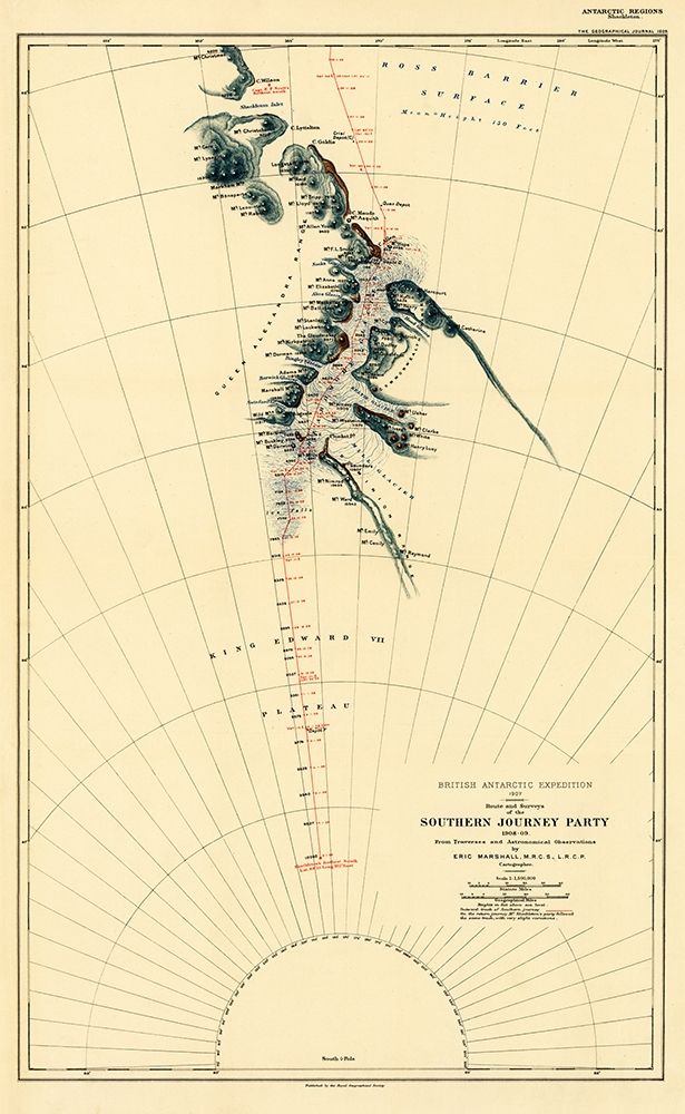 Route and Surveys of the Southern Journey Party-1909
