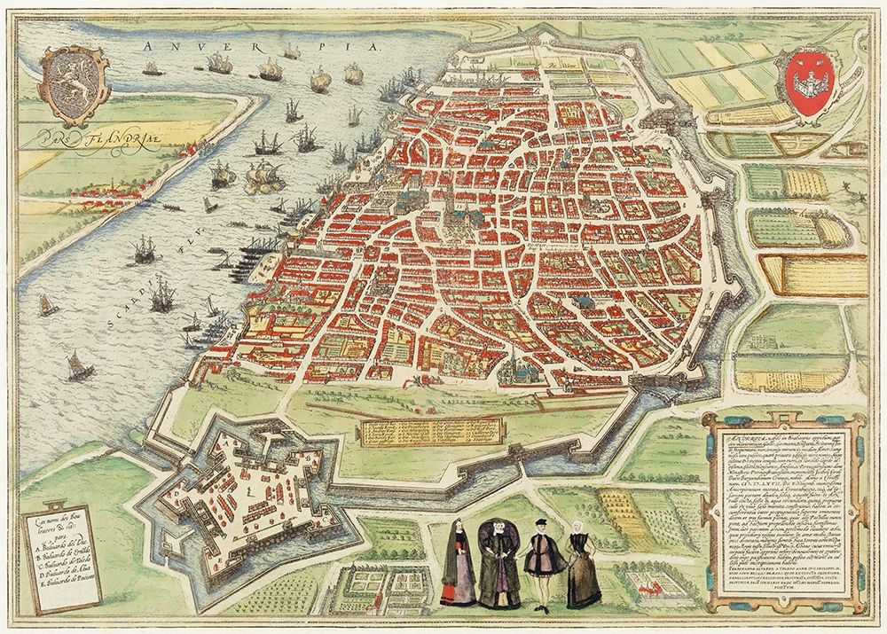 View of Antwerp from Braun and Hogenbergs Civitates Orbis Terrarum
