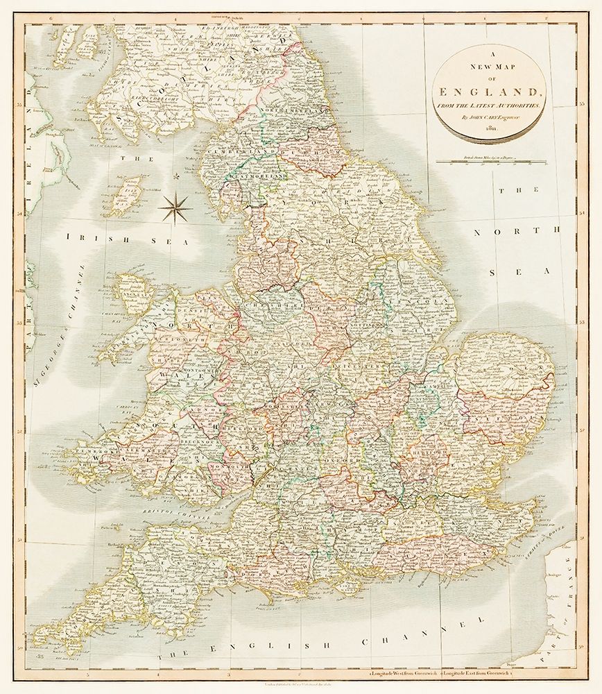 A new map of England 1811