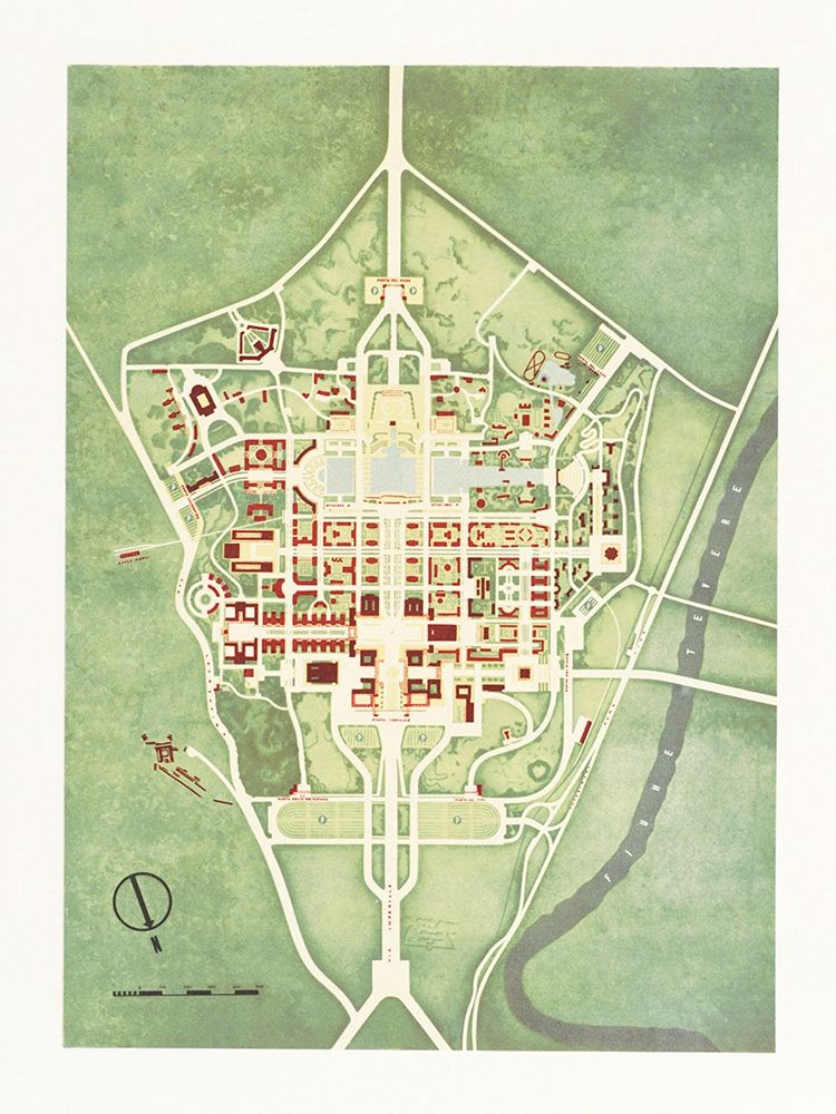 Color plan of the 1942 Rome Worlds Fair