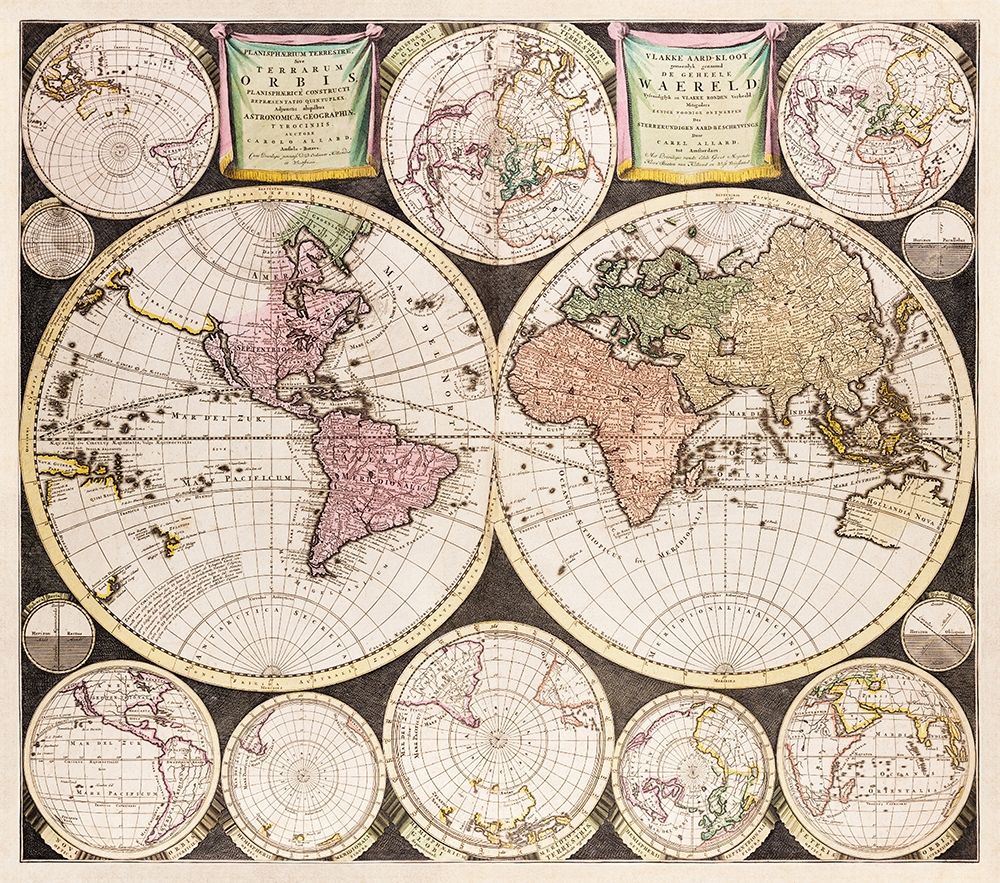 Flat earth globe commonly called the whole world 1696