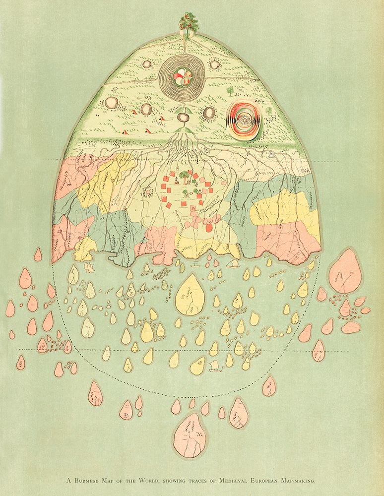 A Burmese map of the world 1906