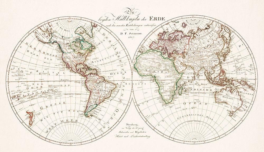 The two hemispheres of the earth 1807