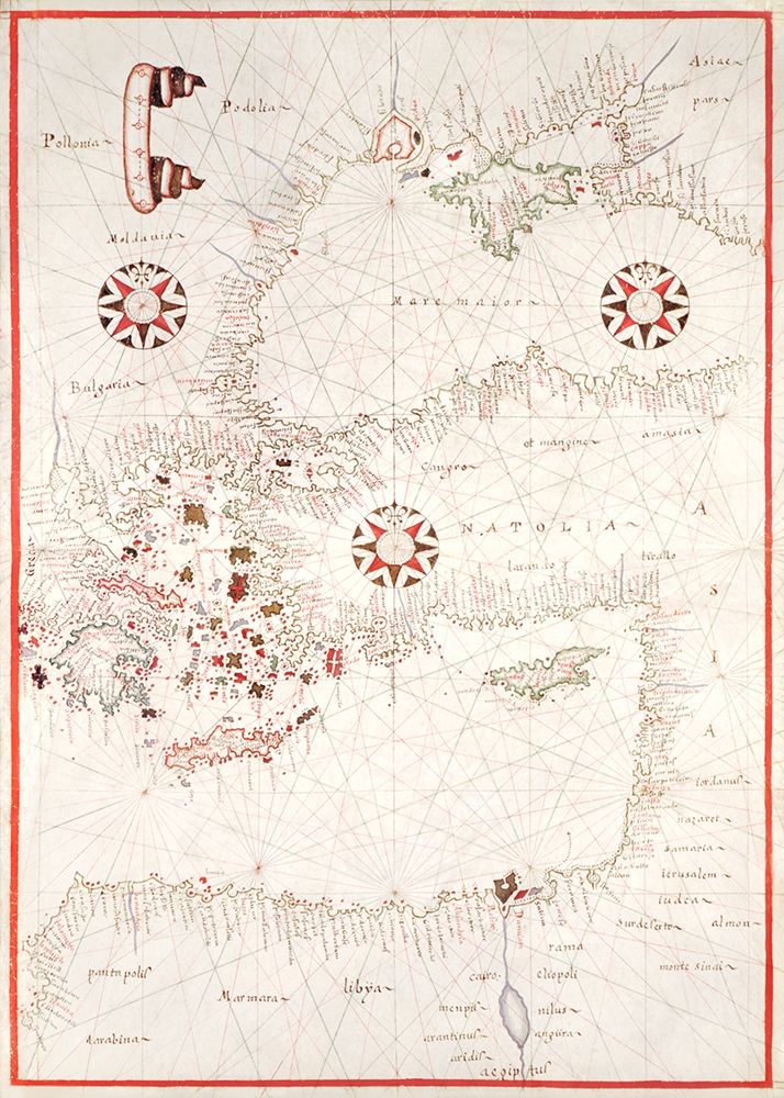 Portolan atlas of the Mediterranean Sea-Eastern Mediterranean 1590