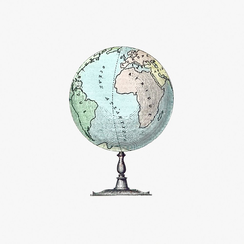 Vintage Victorian style atlas engraving