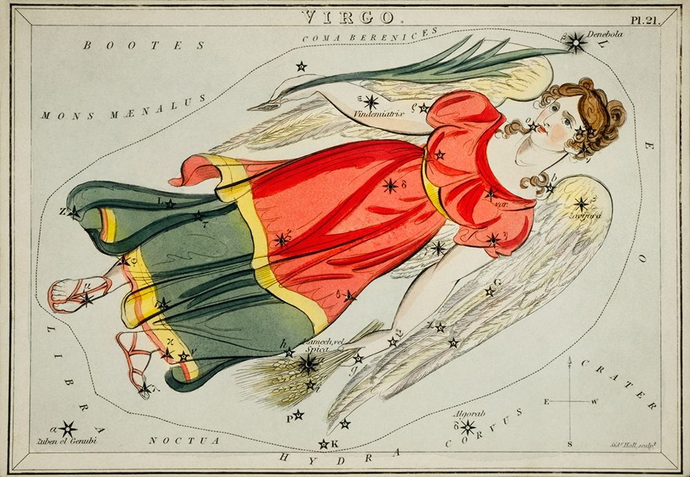 Astronomical chart illustration of the Virgo