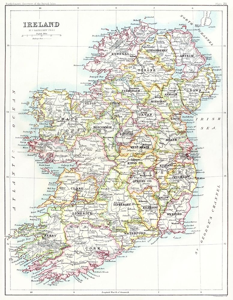 Ireland from the Gazetteer of the British Isles 1887