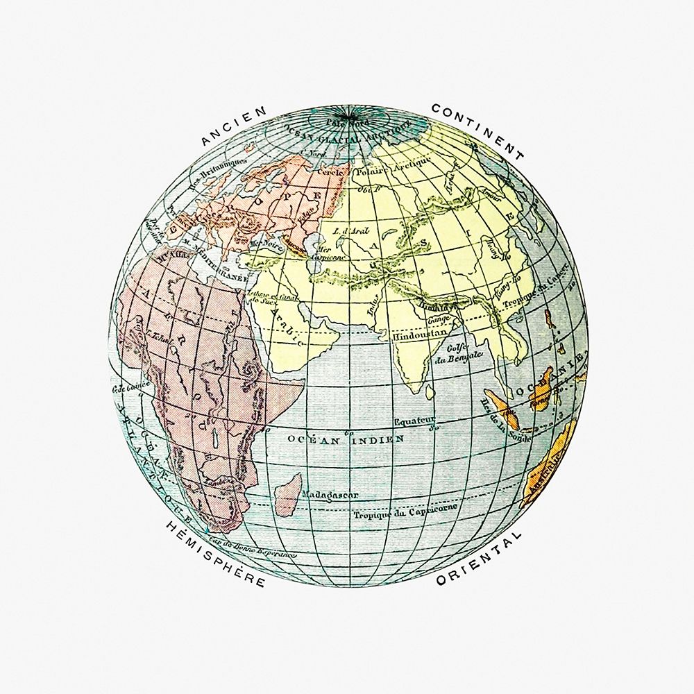 World atlas from The Practical Teaching of Geography 1878