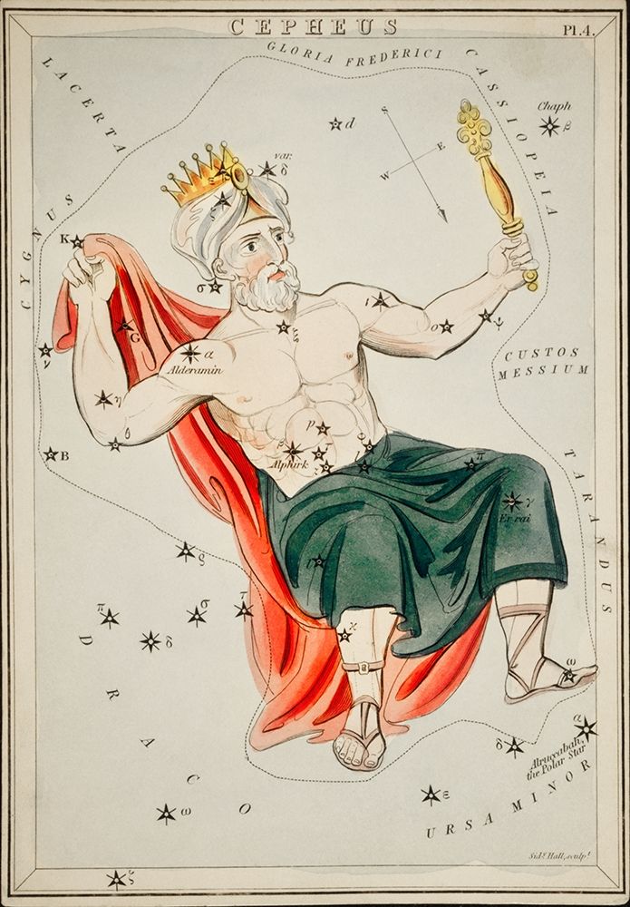 Astronomical chart illustration of the Cepheus