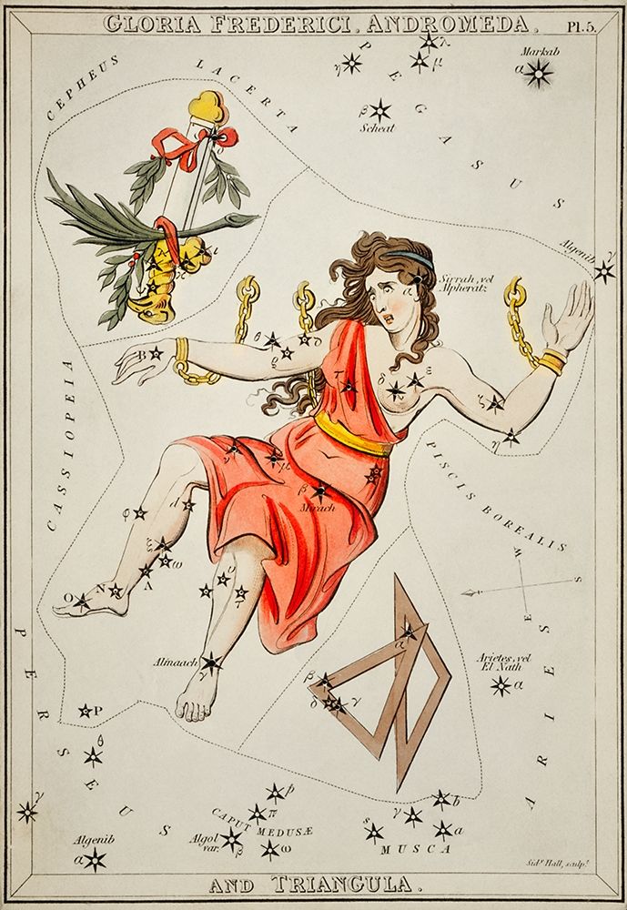 Astronomical chart illustration of Gloria Frederici-Andromeda