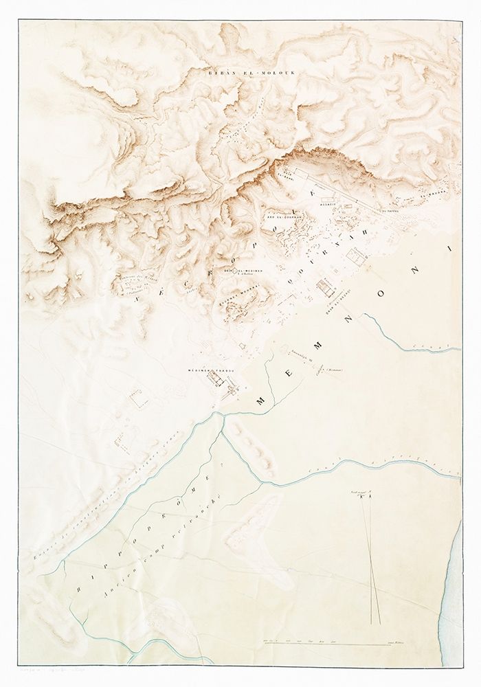 Topographic map of the ruins of Thebes