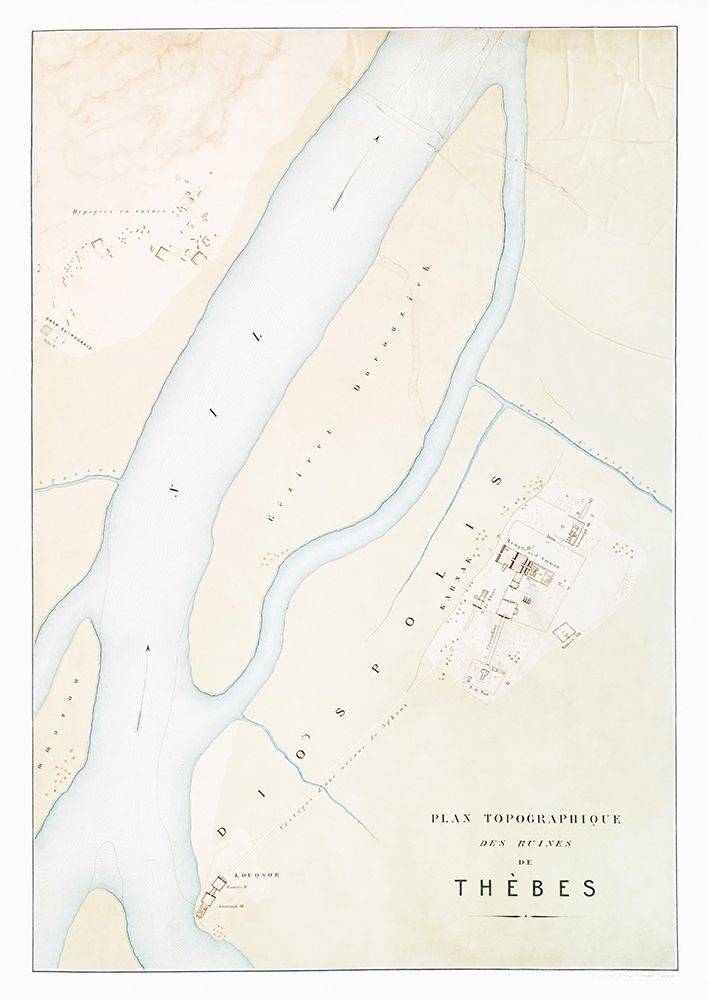 Topographic map of the ruins of Thebes