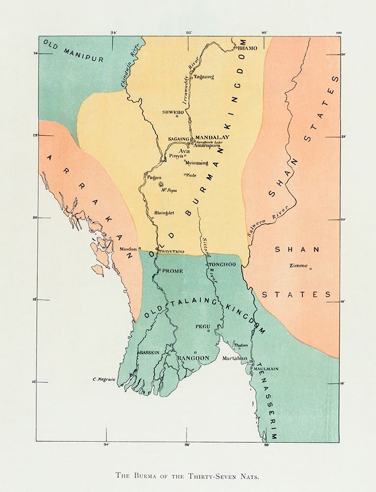 Map of the old Burman kingdom 1906