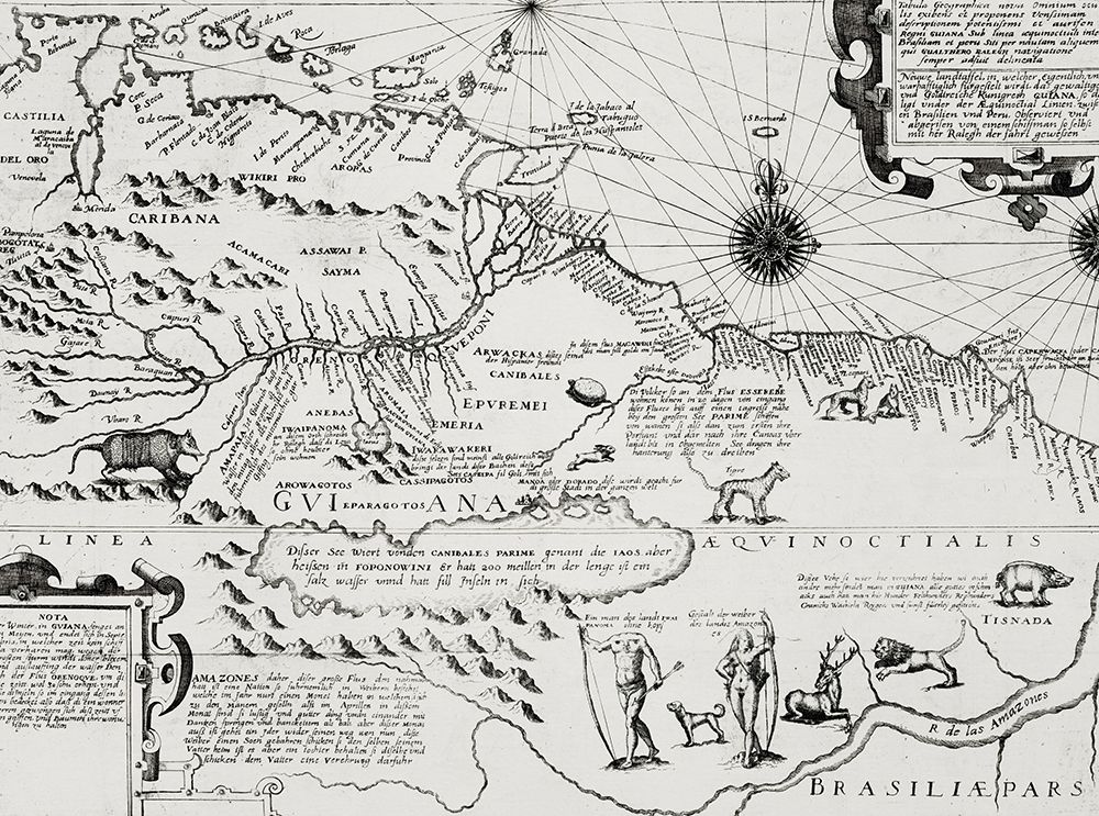 America map from Grand voyages 1596