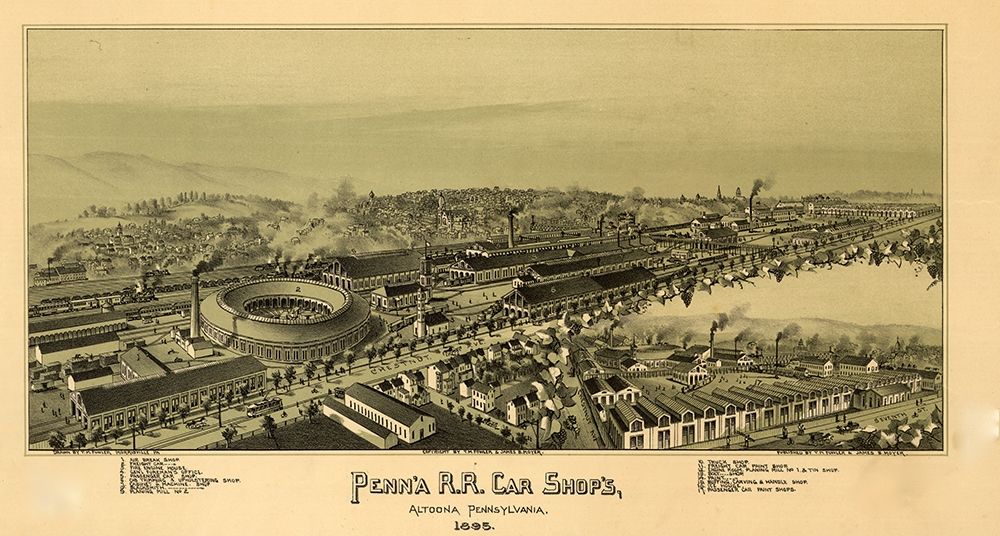 Pennsylvania Railroad Machine shops in Altoona-Pennsylvania 1895