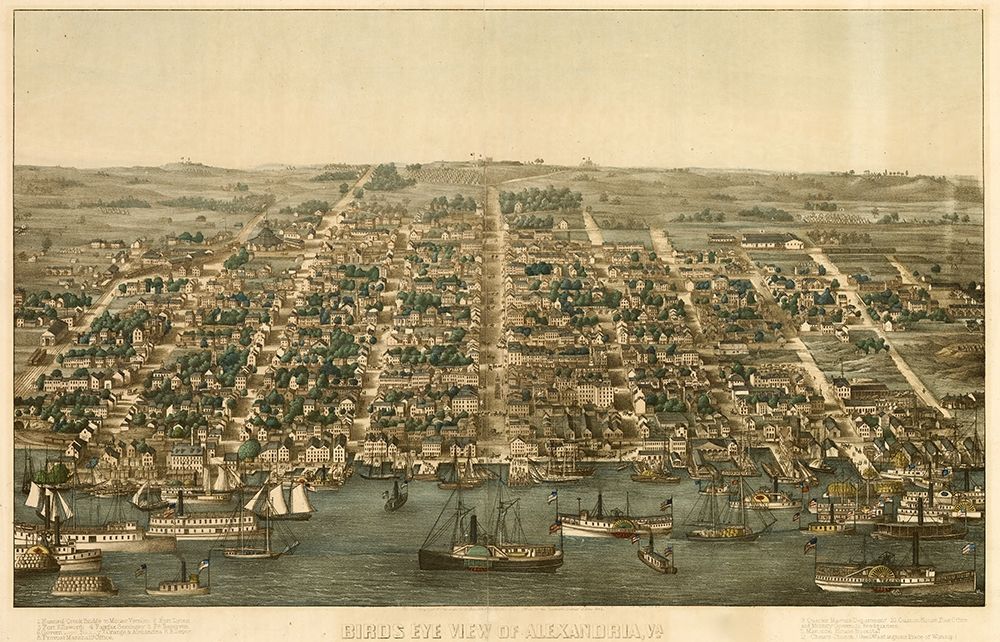 Birds Eye View of Alexandria Virginia 1863