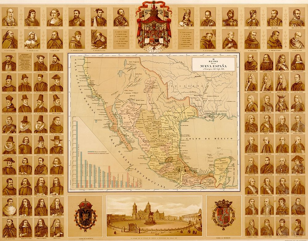 Map of Leaders in New Spain through History