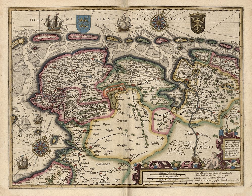 Map of the Area East of the Zuiderzee in the Netherlands