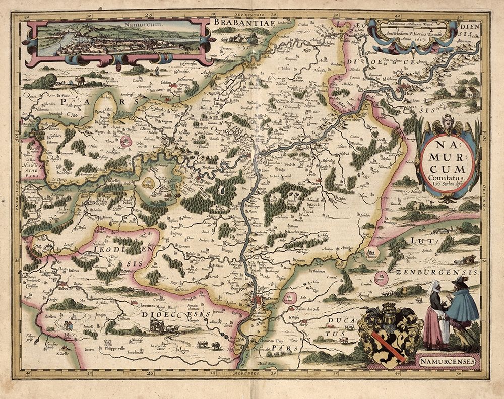Map of Belgium and Namur
