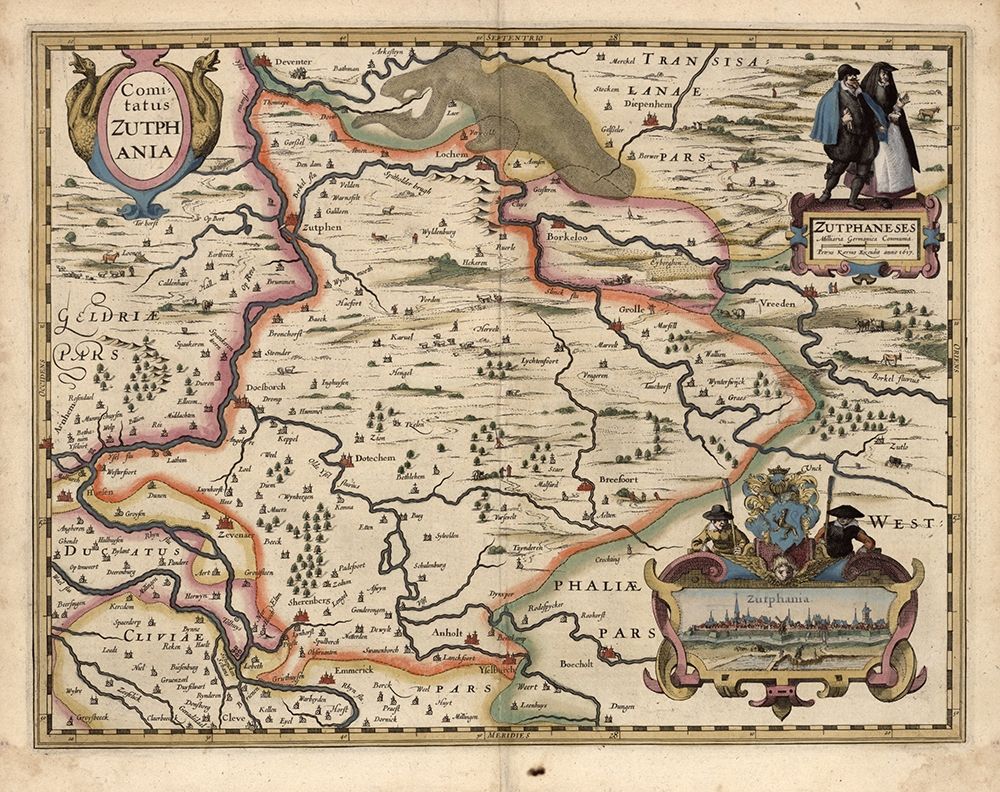Map of the area around Zutphanis Netherlands
