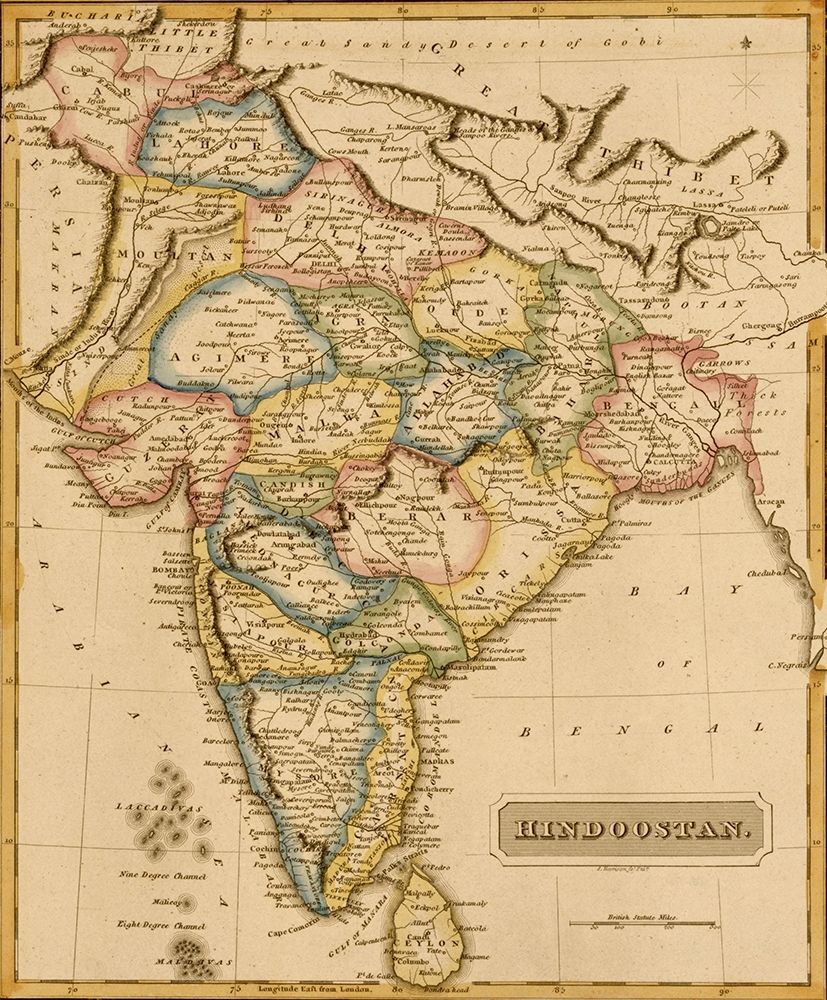 Hindustan Hindoostan India 1817