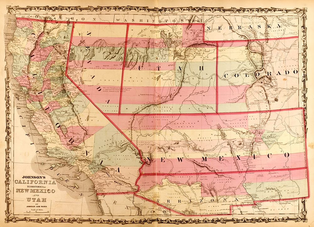 California and the Territories of Utah and Mexico 1862