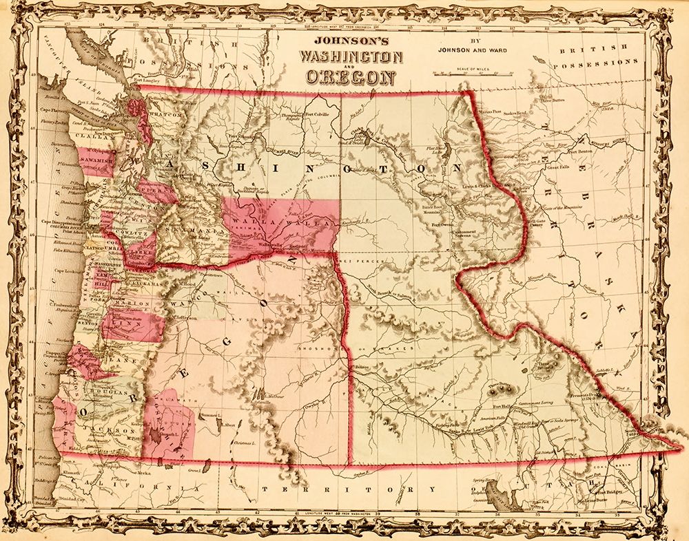 Washington and Oregon Territories 1862