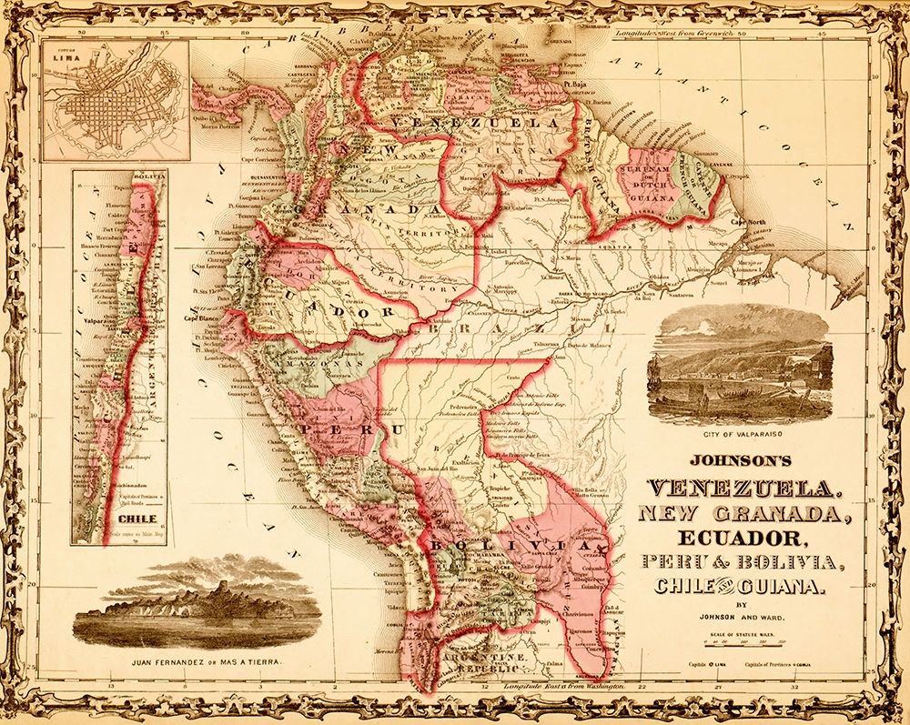 Venezuela New Granada Ecuador Peru Bolivia Chile and Guiana 1862