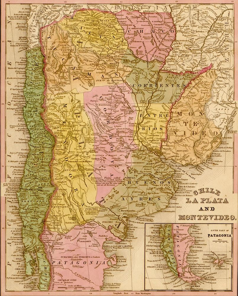 Chile La Plata and Montevideo 1844