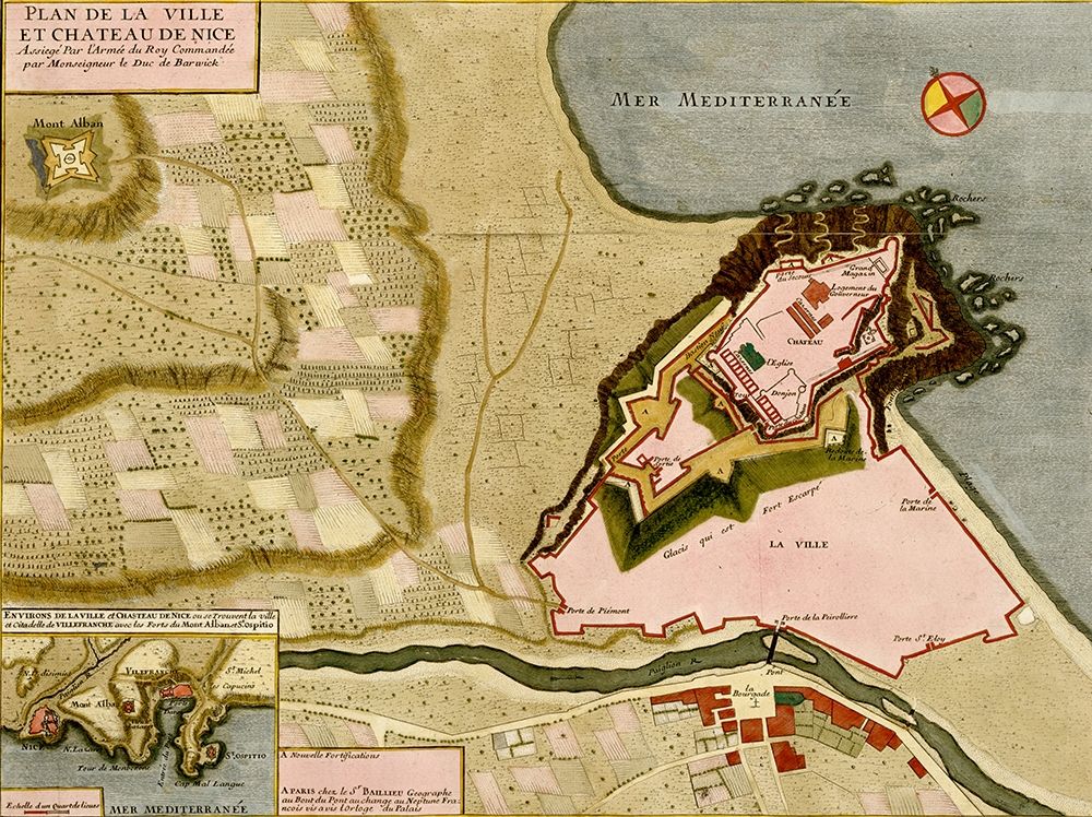Fortifications at Nice France 1700