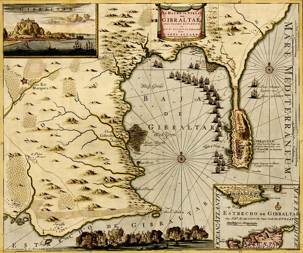 Straits and Defenses at Gibraltar 1700