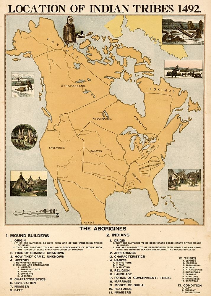Location of Indian Tribes in 1492