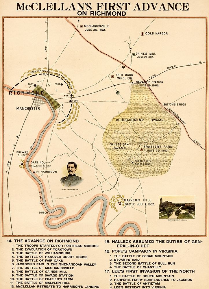 Civil War McClellans 1st Advance on Richmond