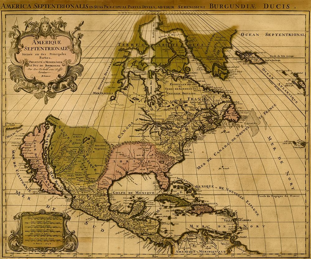 America Divided amongst Claimants 1694