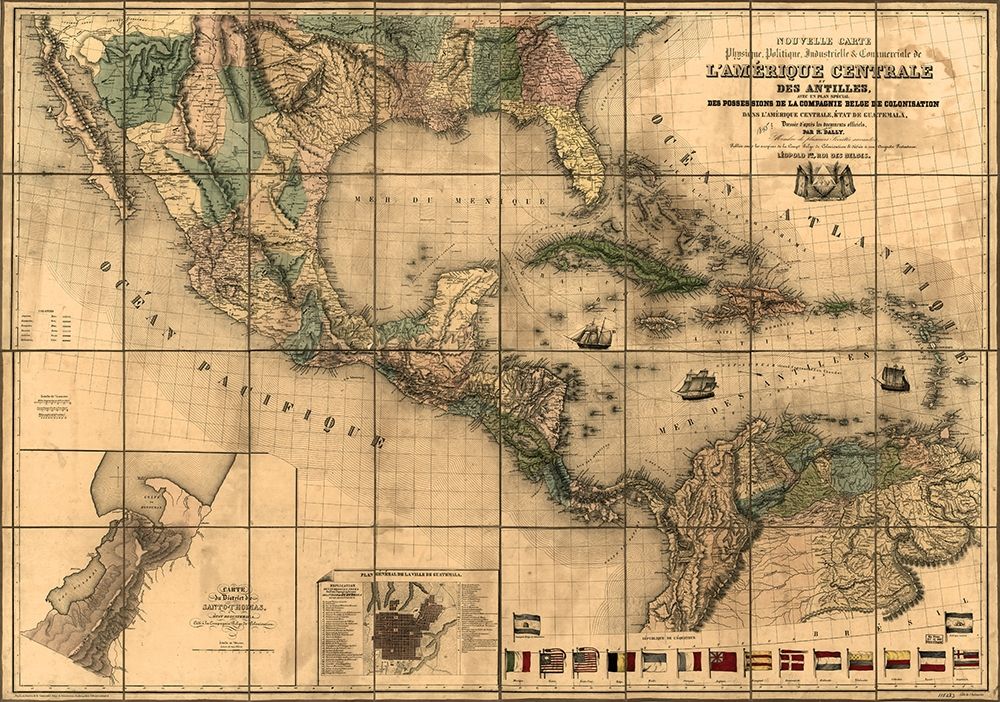 Central America and The Antilles 1845