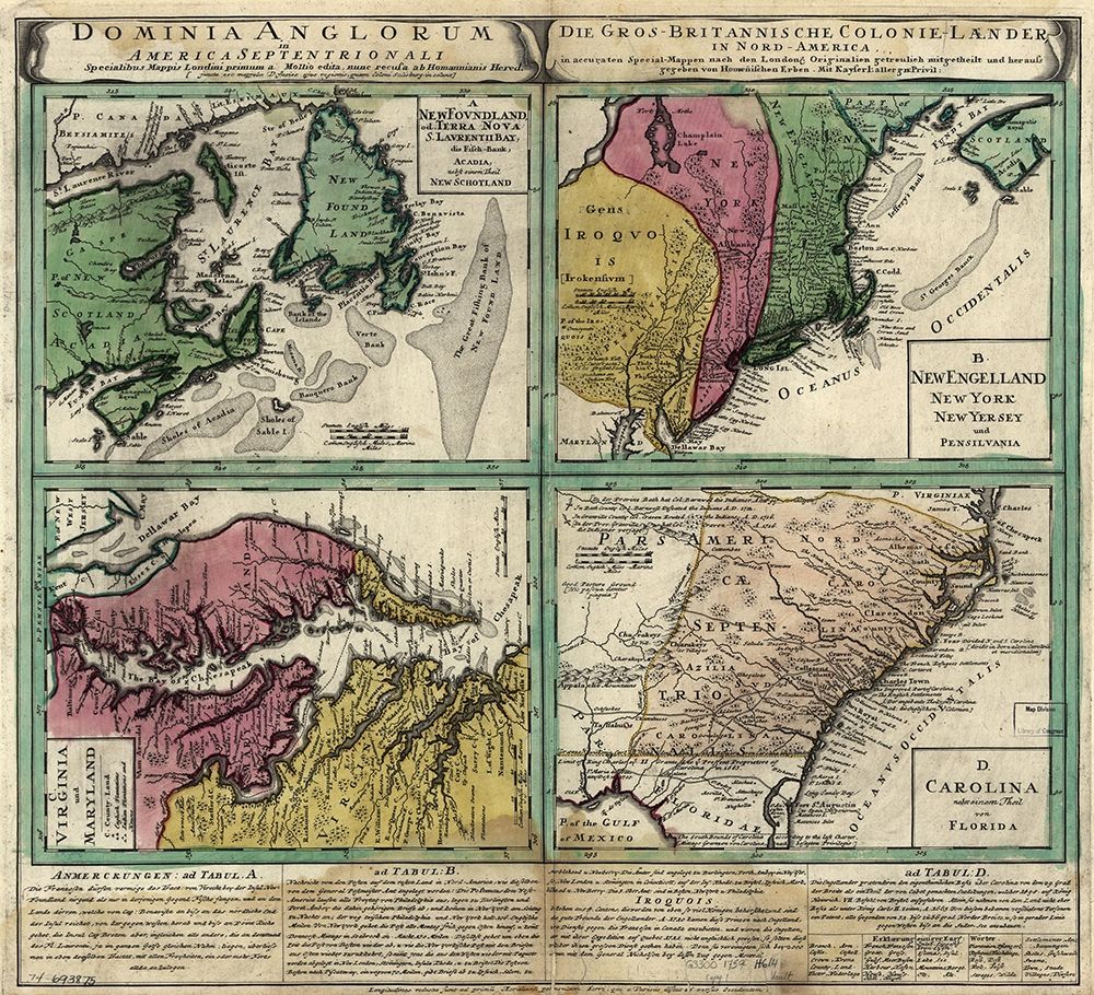 British Dominions in North America from New Foundland to Carolina 1770
