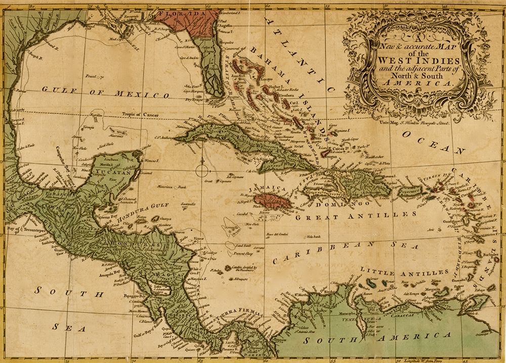 West Indies and the adjacent parts of North and South America 1755