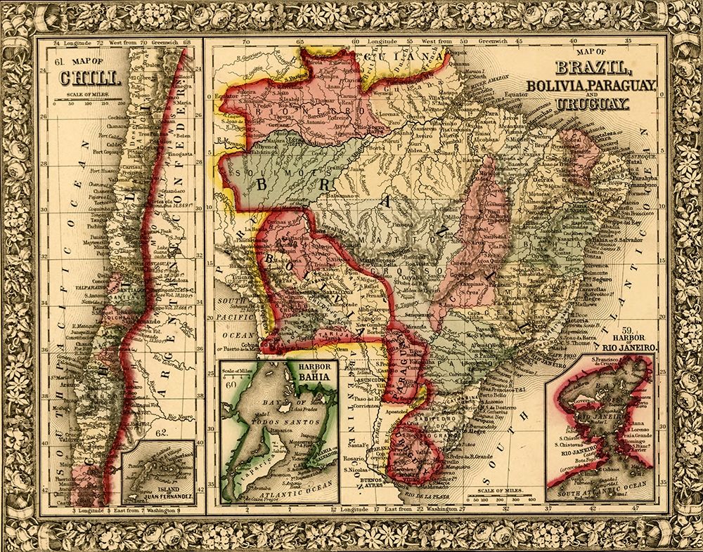 Brazil-Bolivia-Paraguay-Uruguay-Chili 1870