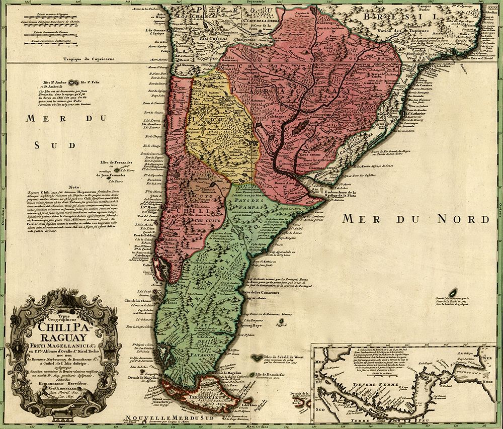 Southern Countries of South America 1733